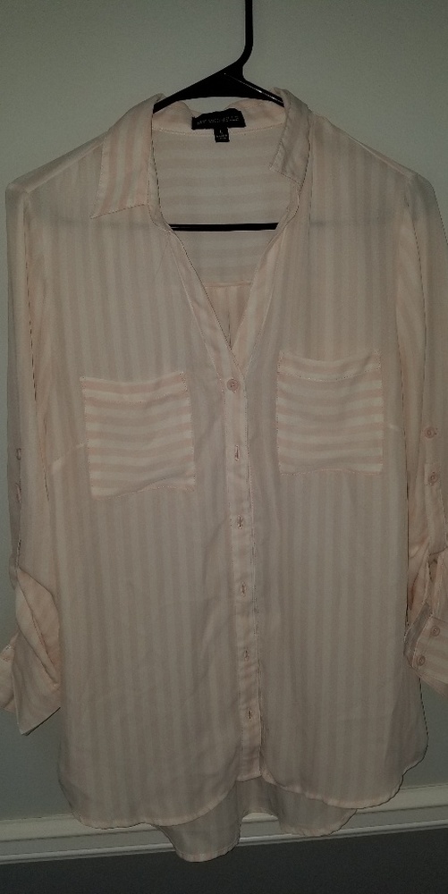 Pink and White Buisness Casual Top